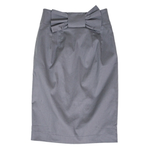 High Waisted Grey Bow Skirt
